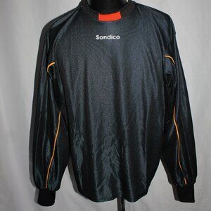Sondico Soccer Jersey Goalkeeper XL~Black Orange Trim Padded Elbow Long Sleeve
